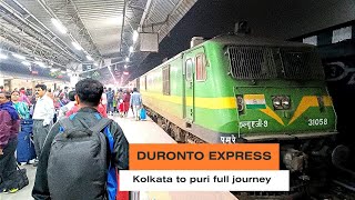 The Fastest overnight train SealdahPuri Duronto Express  Full train journey from Kolkata to Puri [upl. by Erica]