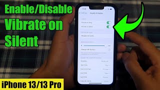 iPhone 1313 Pro How to EnableDisable Vibrate on Silent [upl. by Nekal147]