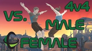 MALE vs FEMALE WII FIT TRAINER 4v4 8 PLAYER BATTLE  Super Smash Bros Wii U [upl. by Libbie515]