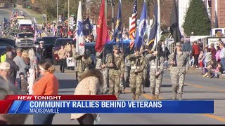 Community rallies behind veterans at 60th Madisonville Veterans Day Parade [upl. by Ayana]