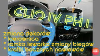 Zmiana dekorów gałki biegów demontaż Airbag i inne w Clio IV [upl. by Siloum]