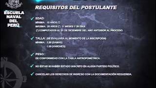 Requisitos de los Postulante a la Escuela Naval del Peru año 2014 [upl. by Fendig296]