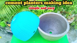 136  how to make cement pot  गमला कैसे बनाएं  DKcrafting775 [upl. by Einhapets775]