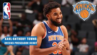 KarlAnthony Towns PRESEASON DEBUT on the New York Knicks 🤩 10 PTS in win vs Hornets  NBA on ESPN [upl. by Betz]