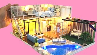 5 DIY DOLLHOUSE ROOMS  BARBIE twostorey Dollhouse Decor Bedroom kitchen toilet etc [upl. by Alexandre513]