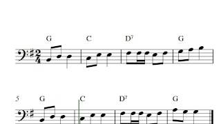 Little Brown Jug  Free easy cello sheet music [upl. by Ynomrah]