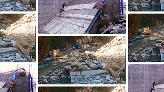 Ongoing construction works of weirHeadworksnepal construction engineering hydropower [upl. by Oicaroh]