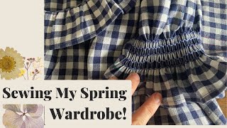 SEWING MY SPRING WARDROBE  An update on my projects Anna Allen Anthea Blouse Doen and Sezane [upl. by Primaveras]