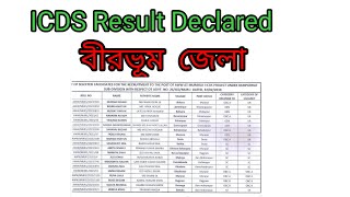 Icds Result link 2024 BirbhumBirbhum icds result declared 20242024 Icds worker Result link Birbhum [upl. by Fenner483]