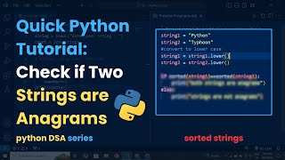 Check if Two Strings are Anagrams in Python  StepbyStep Guide [upl. by Stratton]