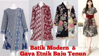 25 MODEL BAJU BATIKTUNIK BATIK DAN BAJU TENUN WANITA MODERN [upl. by Flinn]