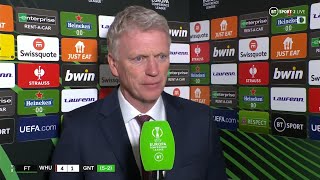 A proud David Moyes cant praise his West Ham side enough for crushing win over Gent in Europe [upl. by Marden]