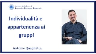 Individualità e appartenenza ai gruppi [upl. by Lyle]