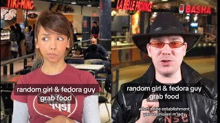 random girl and fedora guy grab food [upl. by Anined]