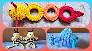 Amigurumi Fisch Bienen Babyrassel  Julebuergerfee [upl. by Ereveneug]