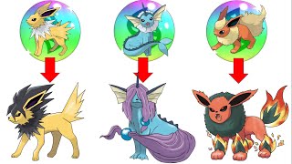 Drawing New Eevee GEN1 MEGA evolutions [upl. by Ecurb299]