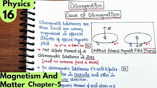 16 Diamagnetism Cause of Diamagnetism magnetism and matter class 12 Physics Cbse physics neet [upl. by Eendys946]