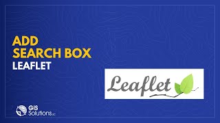 Leaflet Add Search Box [upl. by Palocz122]