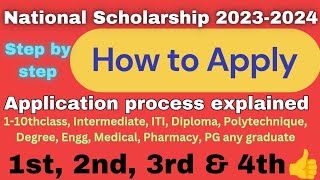 How to apply national scholarship 20232024 explained in TeluguGovernment scholarship 20232024 [upl. by Cecilla468]