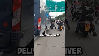 Delivery Driver HITS Biker shorts trending viral news viralvideos biker car [upl. by Rhyne422]