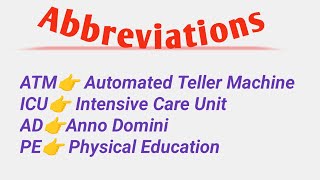 Abbreviations in EnglishLearn Abbreviations you Should KnowAbbreviations with Pronunciation [upl. by Bernardi]