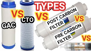 WHAT ARE DIFFERENCES BETWEEN PRE CARBON FILTERPOST CARBON FILTERCTO GAC  WATER FILTER HINDI [upl. by Oinafipe]