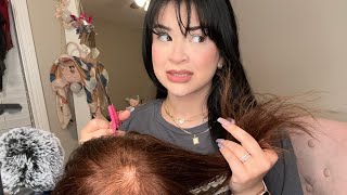 ASMR hair salon rp but she’s new 🫢  haircut lice check styling [upl. by Gowon]