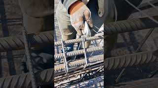 The process of tying stirrup rebar for building beam [upl. by Agripina]