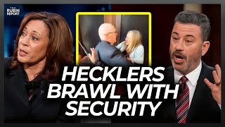 Hecklers Disrupt Kamala Harris on ‘Jimmy Kimmel’ Then It Got Ugly [upl. by Auberon]