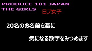 【日プ女子】２０名のお名前を基に気になる数字をみつめます【PRODUCE 101 JAPAN THE GIRLS】 [upl. by Arlette]