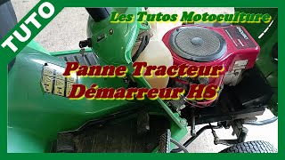 Tracteur tondeuse  Panne électrique 3  Démarreur HS [upl. by Orson]