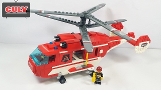 Ráp Lego máy bay trực thăng cứu hộ loại to lính cứu hỏa đồ chơi trẻ em brick toy helicopter fir [upl. by Ajssatan]