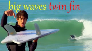 BIG WAVE SURFING  twin fin fish surfboard Surf NZ [upl. by Eniamor312]