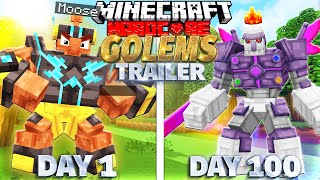 100 Days as a GOLEM in HARDCORE Minecraft Trailer [upl. by Shore]