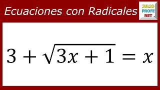 ECUACIONES CON RADICALES  Ejercicio 2 [upl. by Adnuahs234]