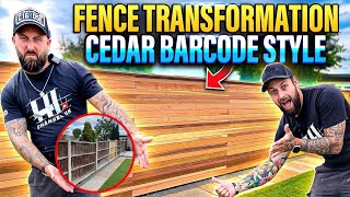 Installing a Cedar Slatted Horizontal Fence  Barcode Style [upl. by Emelia]