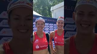 Karla Borger y Julia Sude  Beach Volleyball Europa Chicas Entrevistas y celebraciones 4 [upl. by Ecnarf]