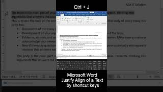 Microsoft Word Shortcutkeys CtrlD CtrlE CtrlL CtrlC CtrlR CtrlJ CtrlF [upl. by Marka]