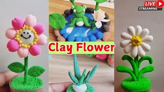 Clay Flower Making Idea  ক্লে দিয়ে ফুল বানানো ।। live streaming [upl. by Kulseth46]