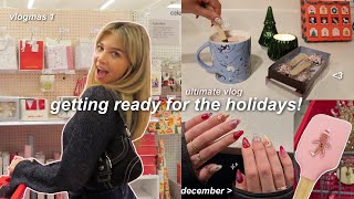 GETTING READY FOR CHRISTMAS vlogmas 1 room decor target shopping holiday aesthetic 2023 [upl. by Weidar601]