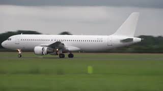 SmartLynx A320 Landing Groningen Airport Eelde [upl. by Cresida]