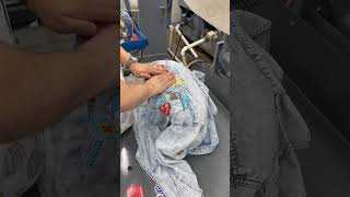 How to press a blouse at a dry cleaners drycleaning blouse shorts [upl. by Ycrem]