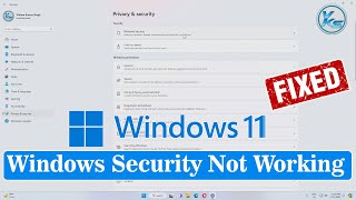 ✅ How To Fix Windows Security Not Working in Windows 11 [upl. by Garzon]