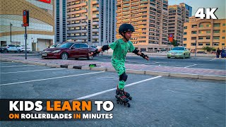 Kids Learn to Jump on Rollerblades in Minutes – You Won’t Believe It [upl. by Kablesh435]