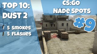 CSGO Nade Spots Ep 9  Dust2 Top 10 Nade Spots  Detailed Version [upl. by Gerger743]