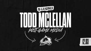 Head Coach Todd McLellan  120323 LA Kings Win v Colorado Avalanche  Postgame Media [upl. by Derrick]