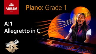 Allegretto in C  ABRSM Piano Grade 1 2023 amp 2024 A1  Synthesia Piano tutorial [upl. by Rolland500]