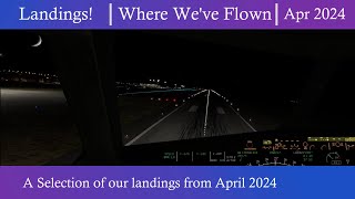 XPlane 12  Landing Compilations  April 2024 xplane12 [upl. by Weiler]