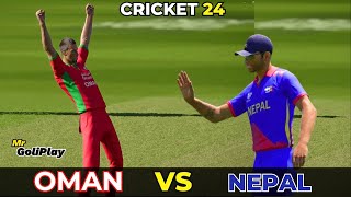 NEPAL VS OMAN  ODI PRACTICE MATCH 2024  NEP VS OMN LIVE MATCH  CRICKET 24 CRICKET24 [upl. by Assiruam302]