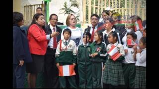 PRIMERA DAMA DE PERU NANCY LANGE VISITA COLEGIO 1255 HUAYCAN [upl. by Elizabet]